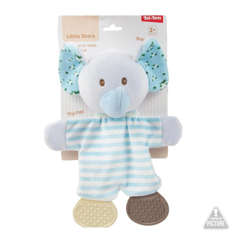 Toi-toys petites étoiles tissu froissé bébé + anneau de dentition -doux- 3ass