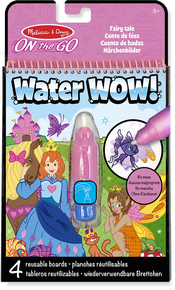 Melissa Doug Eau Wow ! bloc de coloriage réutilisable en déplacement avec images cachées - contes de fées
