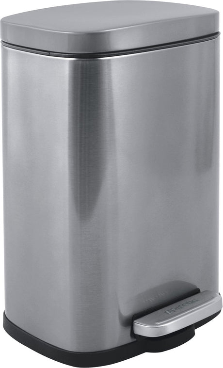 Poubelle à pédale Spirella 5l - akira - acier - poubelle avec couvercle - salle de bain - gris