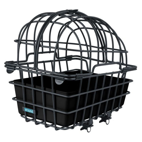 Autour du panier à vélo pour animaux Luna XL incl. système fix - noir mat