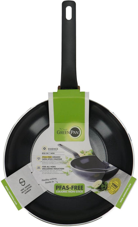 Poêle wok Greenpan essence - revêtement antiadhésif céramique - 28 cm