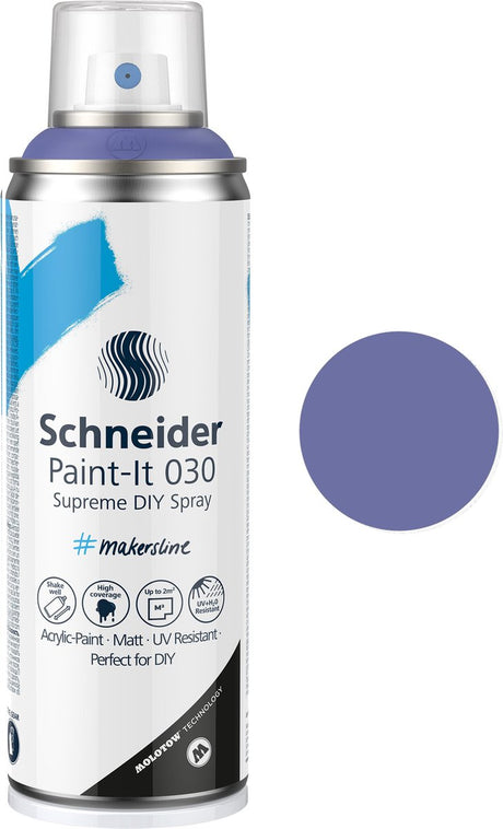 Schneider papeterie schneider bombe aérosol peinture - paint-it 030 - peinture en aérosol bricolage - peinture acrylique - 200 ml - lilas bleu - s-ml-03050023