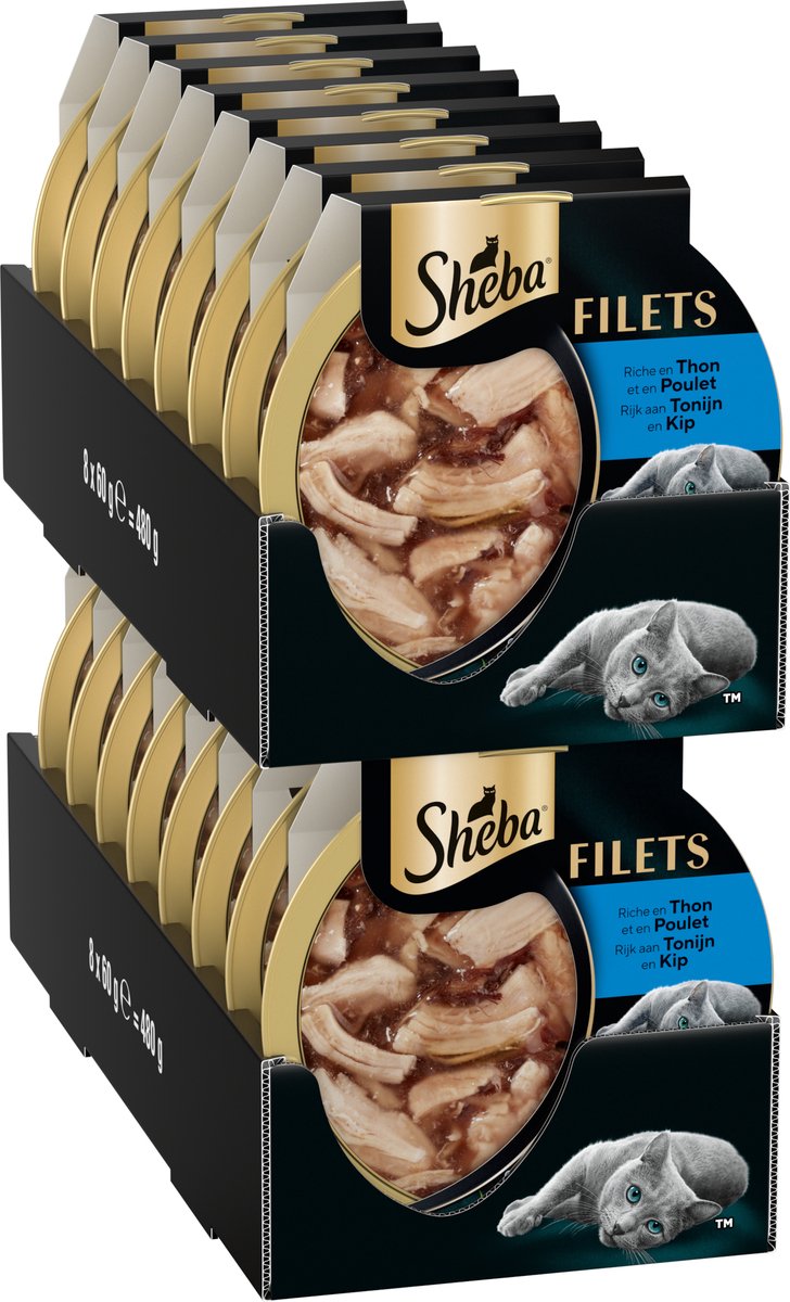 Nourriture pour chat Sheba - filets - thon et poulet en sauce - 16x60g