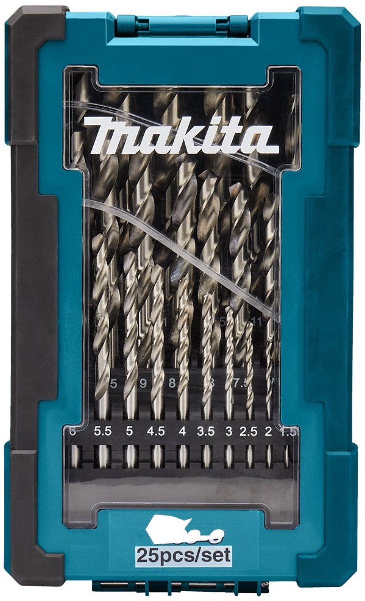 Accessoires Makita d-67555 | jeu de forets à métaux | hss-g | 25 pièces - d-67555