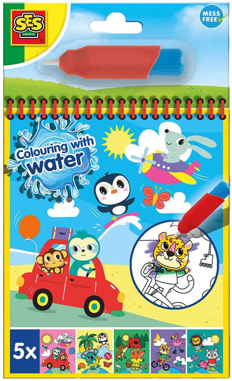 Ses coloriages à l'eau - en voyage