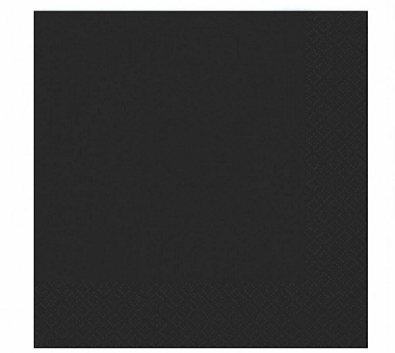 Serviettes Duni noires 33x33cm tissu 3 épaisseurs FSC paquet de 20 serviettes