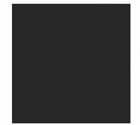 Serviettes Duni noires 33x33cm tissu 3 épaisseurs FSC paquet de 20 serviettes