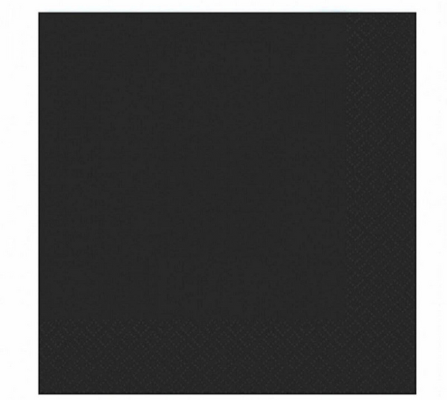Serviettes Duni noires 33x33cm tissu 3 épaisseurs FSC paquet de 20 serviettes