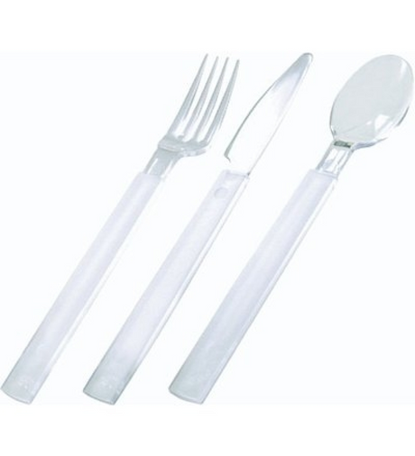Couverts jetables Duni Libra 6x couteau, 6x fourchette, 6x cuillère transparent