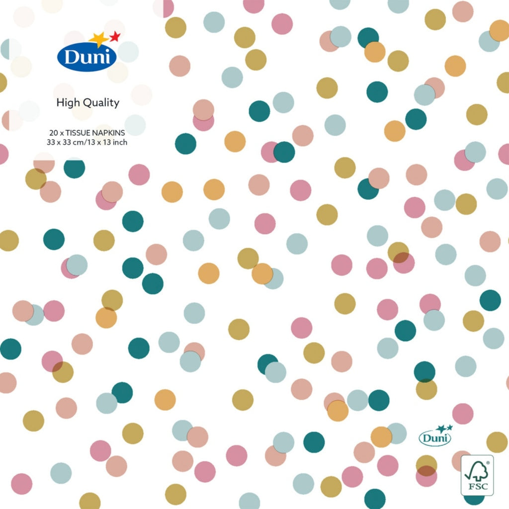 Duni serviettes dream dots 33x33 cm 20 pièces