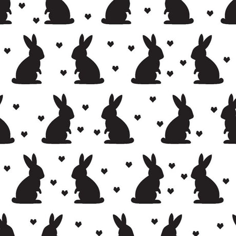 Serviette de Pâques Duni Lapin de Pâques noir et blanc 33x33cm
