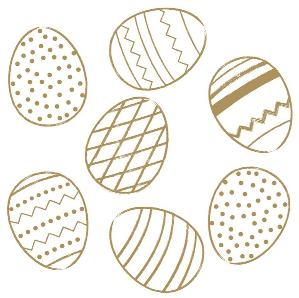 Serviettes Duni oeufs d'or 3 couches 33x33cm