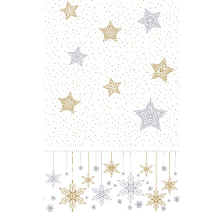 Nappe Duni étoiles de neige blanc 138x220cm