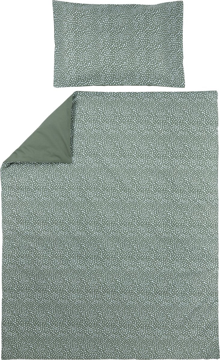Meyco lit housse de couette bébé guépard uni - vert forêt - 100x135cm