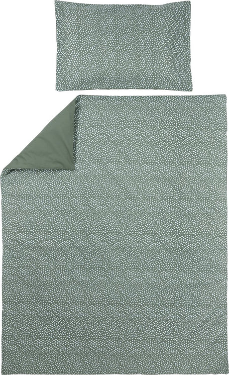 Meyco lit housse de couette bébé guépard uni - vert forêt - 100x135cm