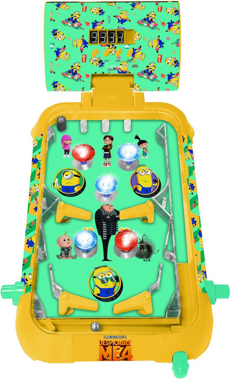 Flipper de table électronique Lexibook les minions avec un superbe design, des sons, des éclairages et des partitions numériques pour jouer seul ou défier vos amis.
