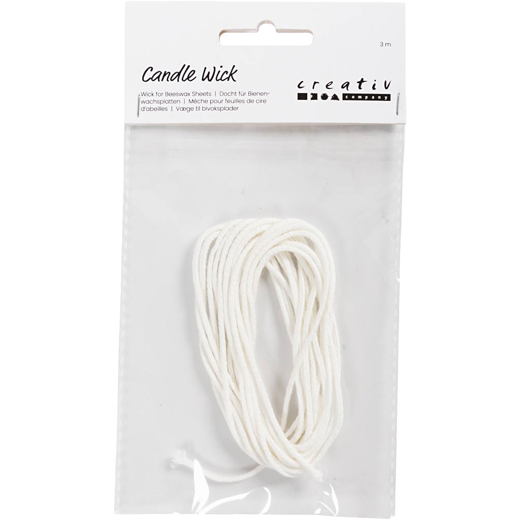 Creativ Company Wick Flat pour bougies d'abeilles (2-3 mm), 3m