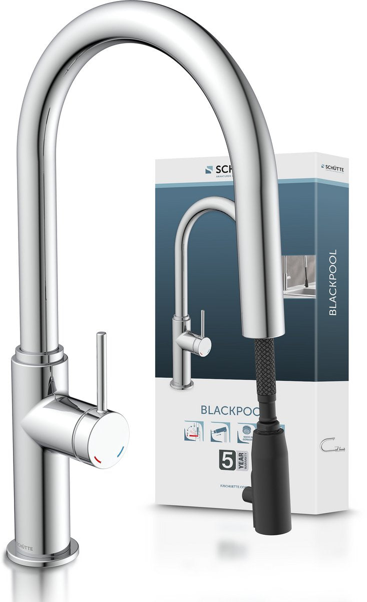 Robinet de cuisine Schütte blackpool - avec bec extractible - chrome