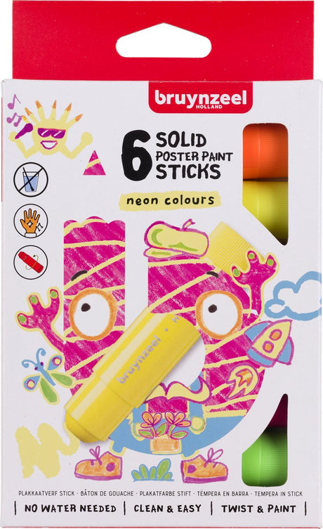 Bruynzeel Plakkaat Paint Sticks Neon, 6st.