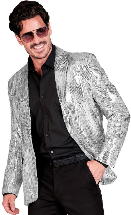 Widmann veste à sequins showmaster argent brillant homme