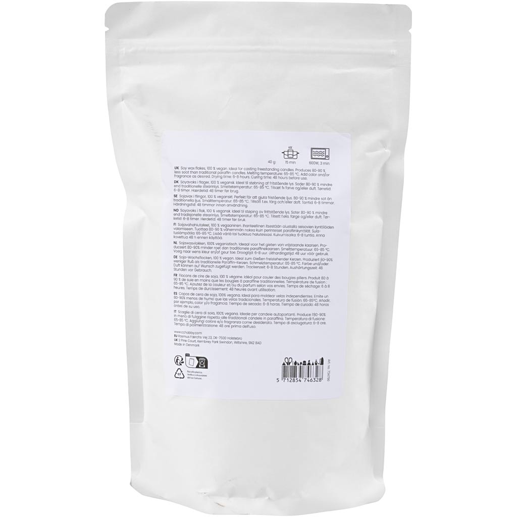 Cire de soja Creativ company, pour bougies autonomes, crème, 500 gr 1 boîte