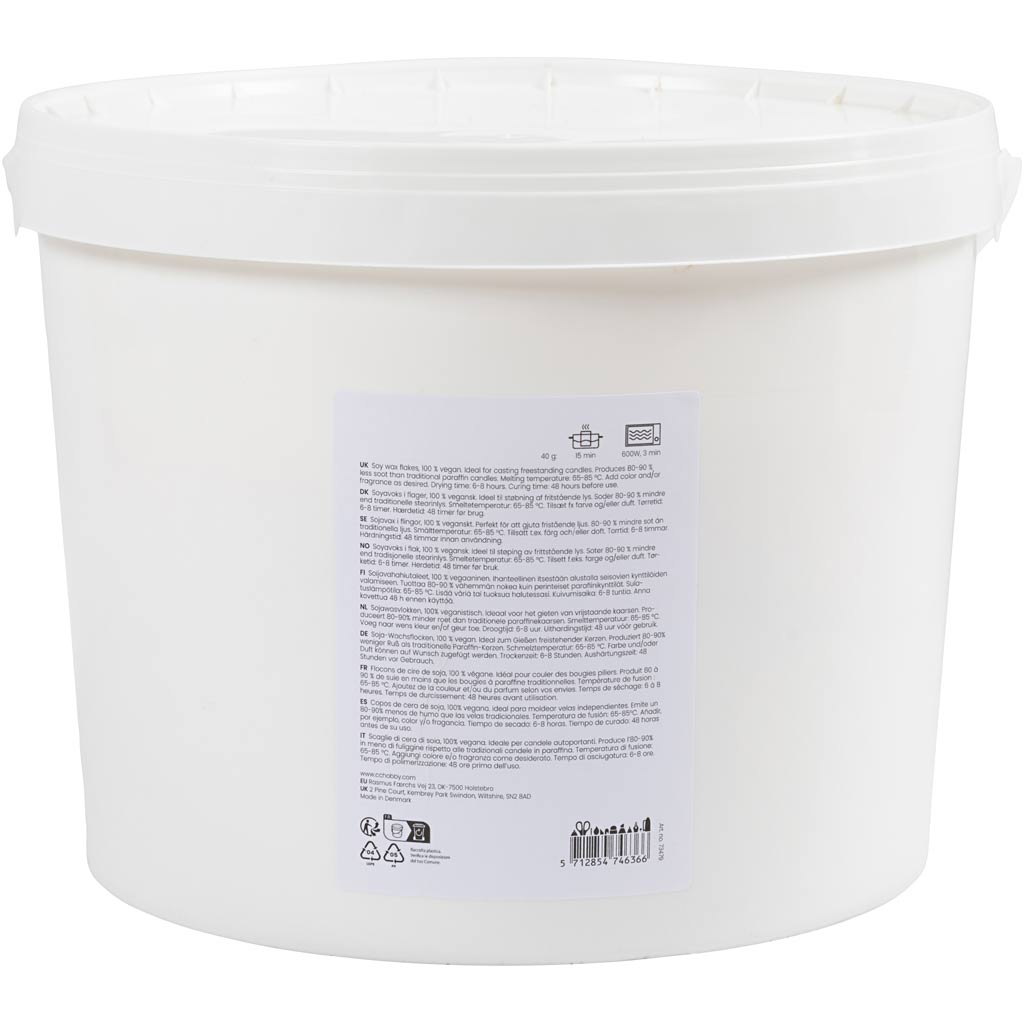 Cire de soja Creativ company, pour bougies autonomes, crème, 5 kg 1 boîte
