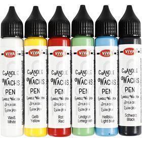 Stylo de décoration pour bougies Viva decor, couleurs fortes, 6x28 ml 1 boîte