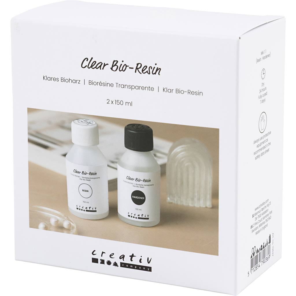 Creativ company bio-résine transparente, transparente, 2x150 ml 1 boîte