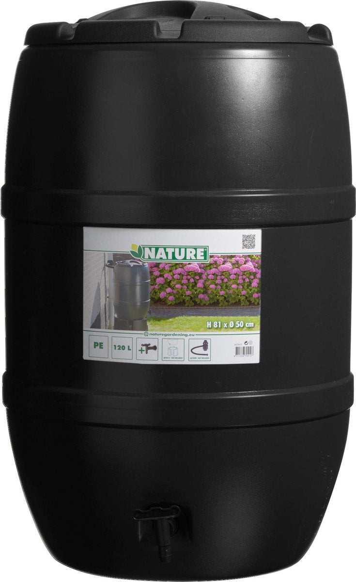 Nature Rain Barrel 120 L 51x81 cm noir