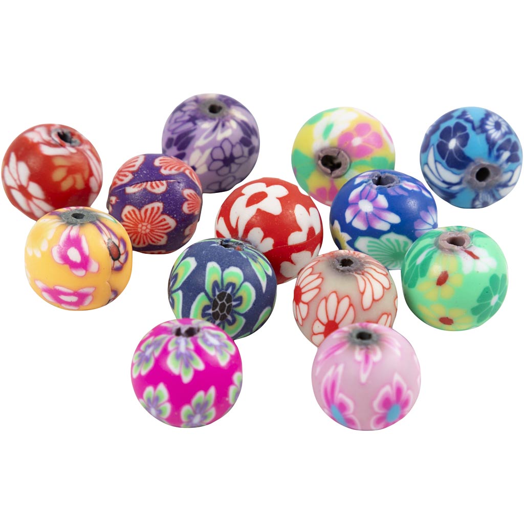 Perles fimo Creativ company, d 10 mm, diamètre du trou 1 mm, 50 pièces 1 sachet