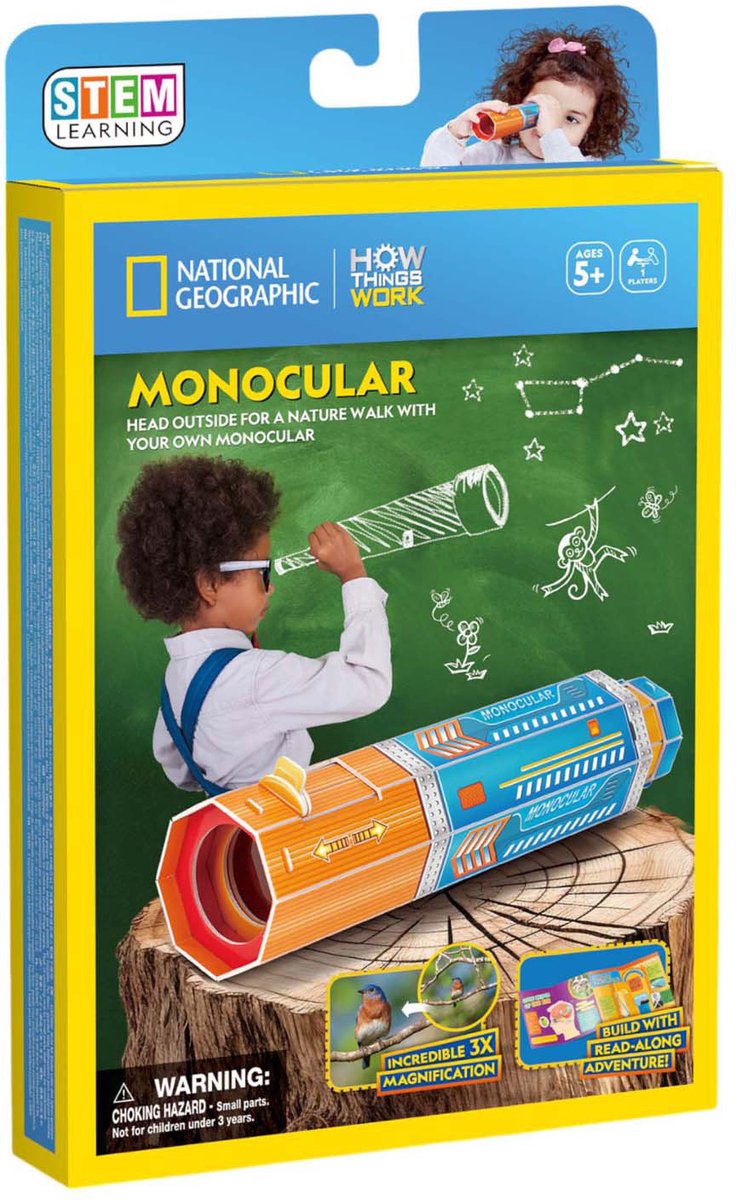 Monoculaire à tige géographique nationale, puzzle 3D amusant et cubique