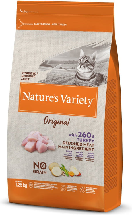 Natures Variété Nature's Variété – Dinde stérilisée originale sans céréales pour chats.