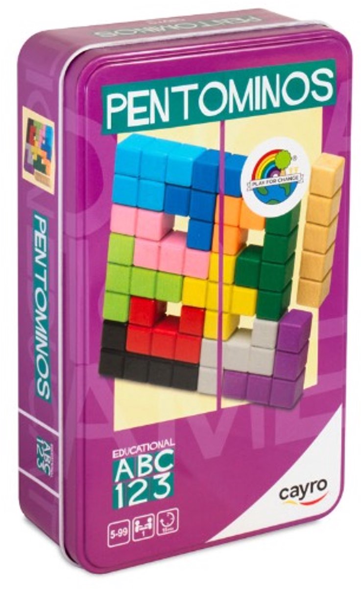 Geronimo games boîte métal pentominos - - cayro - jeu de voyage - à partir de 6 ans