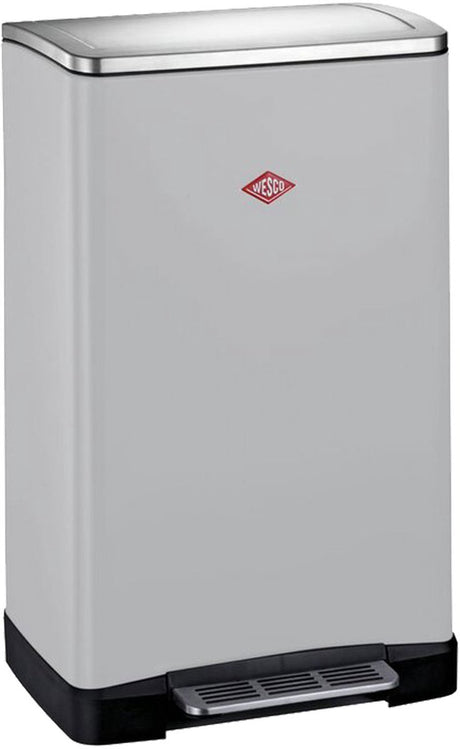Séparateur de déchets Wesco big double boy | 36 litres | poubelle à pédale duo (2x18 litres) | métal - gris froid mat | poubelle