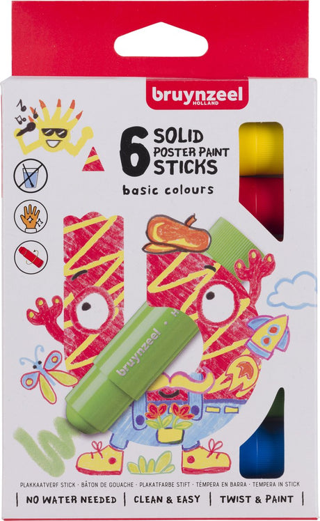 Base de bâtons de gouache Bruynzeel, 6 pcs.