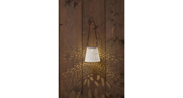 Solar lamp wit touw 12x12cm hangtag