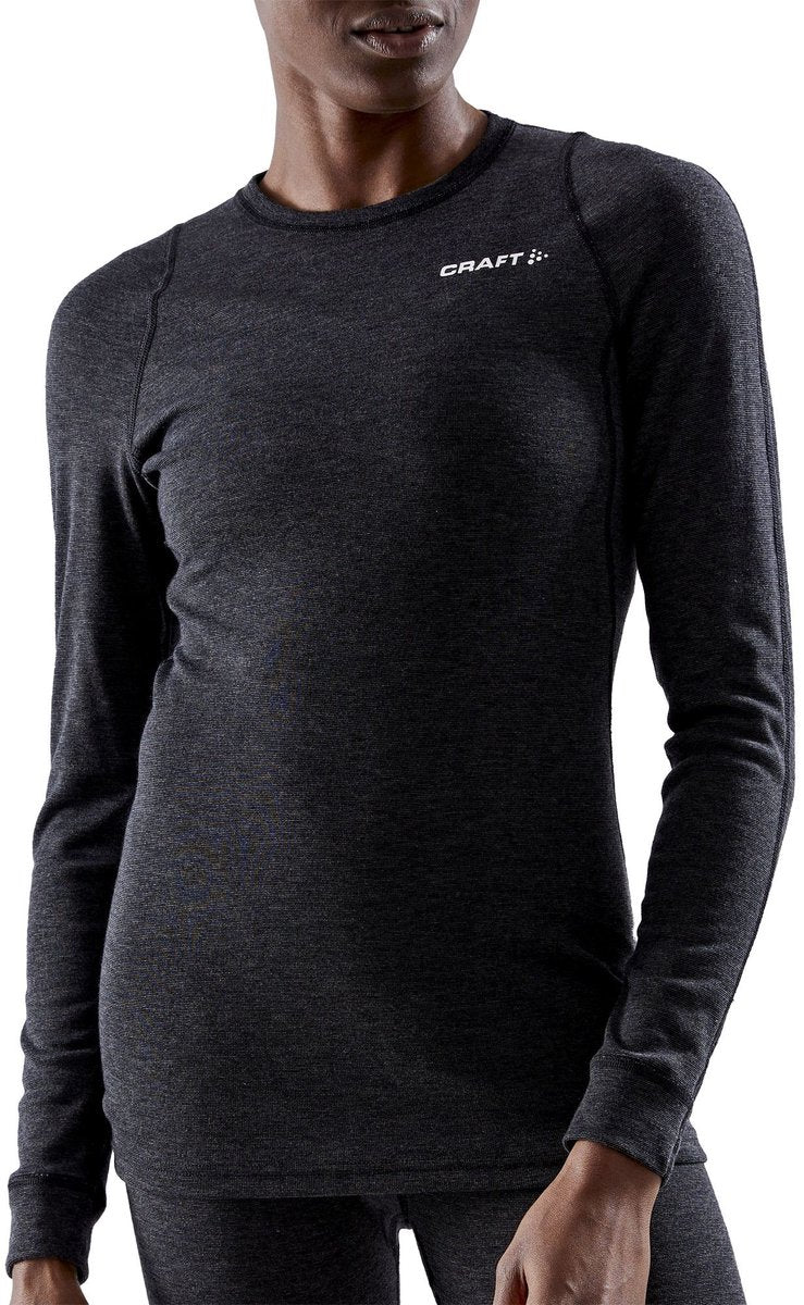 Craft - core laine mérinos ls tee - chemise thermique - femme - noir - xs
