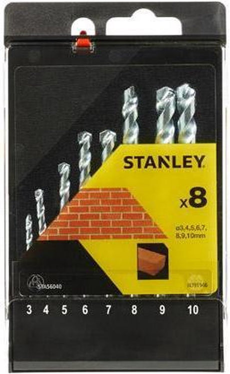 Jeu de forets à maçonnerie Stanley - 8 pièces