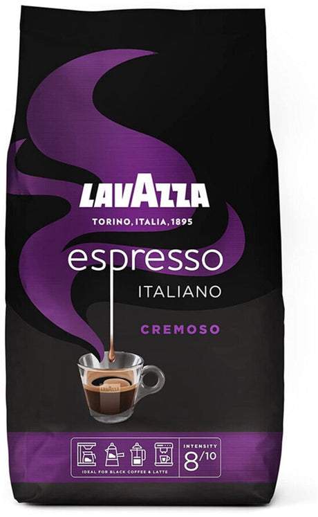 Café en grains Lavazza espresso Italiano Cremoso - intensité 8 10 - 1 kg