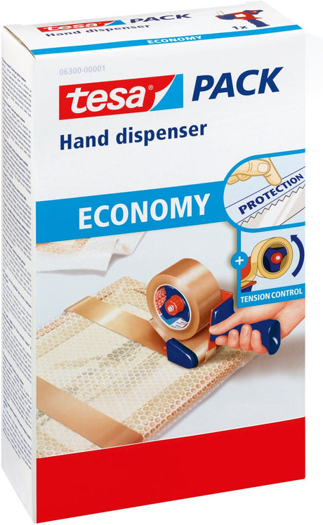 Distributeur manuel de ruban d'emballage Tesa, économique et robuste pour emballer du ruban adhésif - jusqu'à 50 cm de large