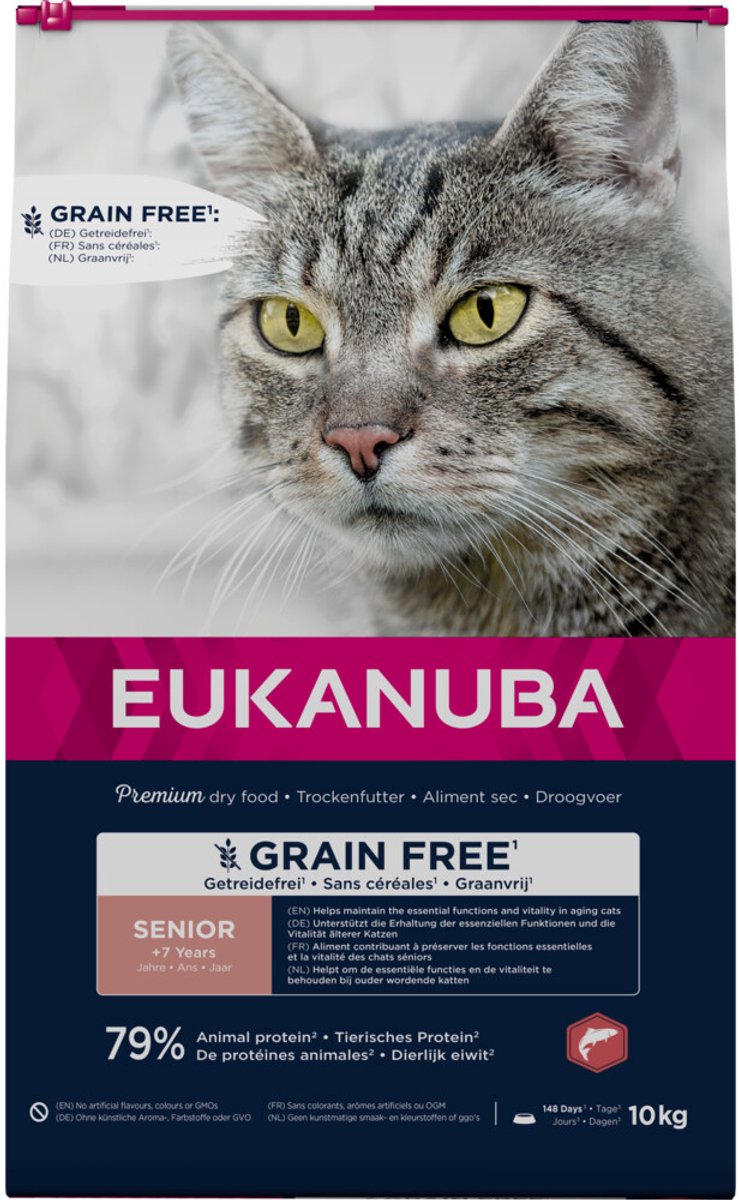 Eukanuba nourriture sèche pour chat senior saumon sans céréales - 10 kg