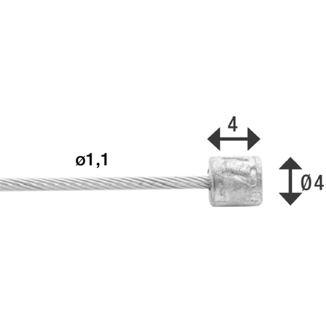 Elvedes cable systems bv interrupteur câble intérieur elvedes 2250 mm 7 x 7 fils acier inoxydable ø1,1 mm avec raccord N ø4,5 × 4,5 (boîte de 50 pièces) - argent