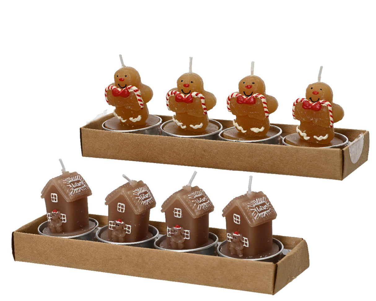 Decoris bougies chauffe-plat pain d'épices 5,5cm 4 pièces