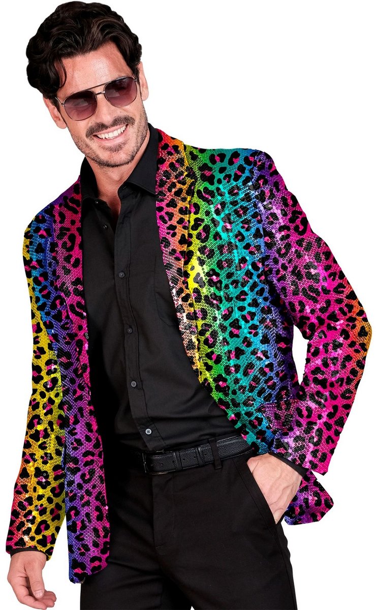 Widmann colbert à paillettes arc-en-ciel léopard