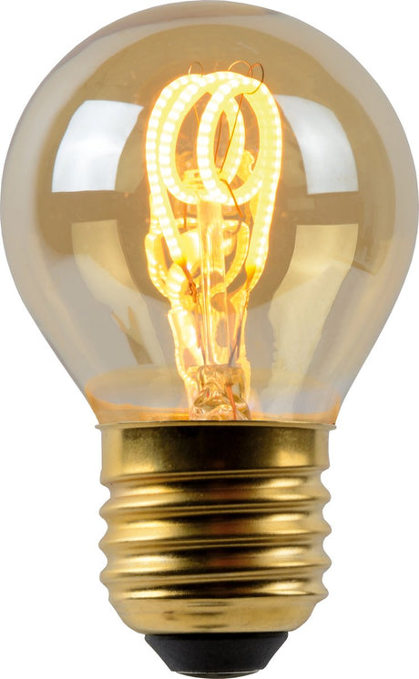 Lucide g45 - lampe à filament - ø 4,5 cm - LED dimmable - E27 - 1x3W 2200K - ambre