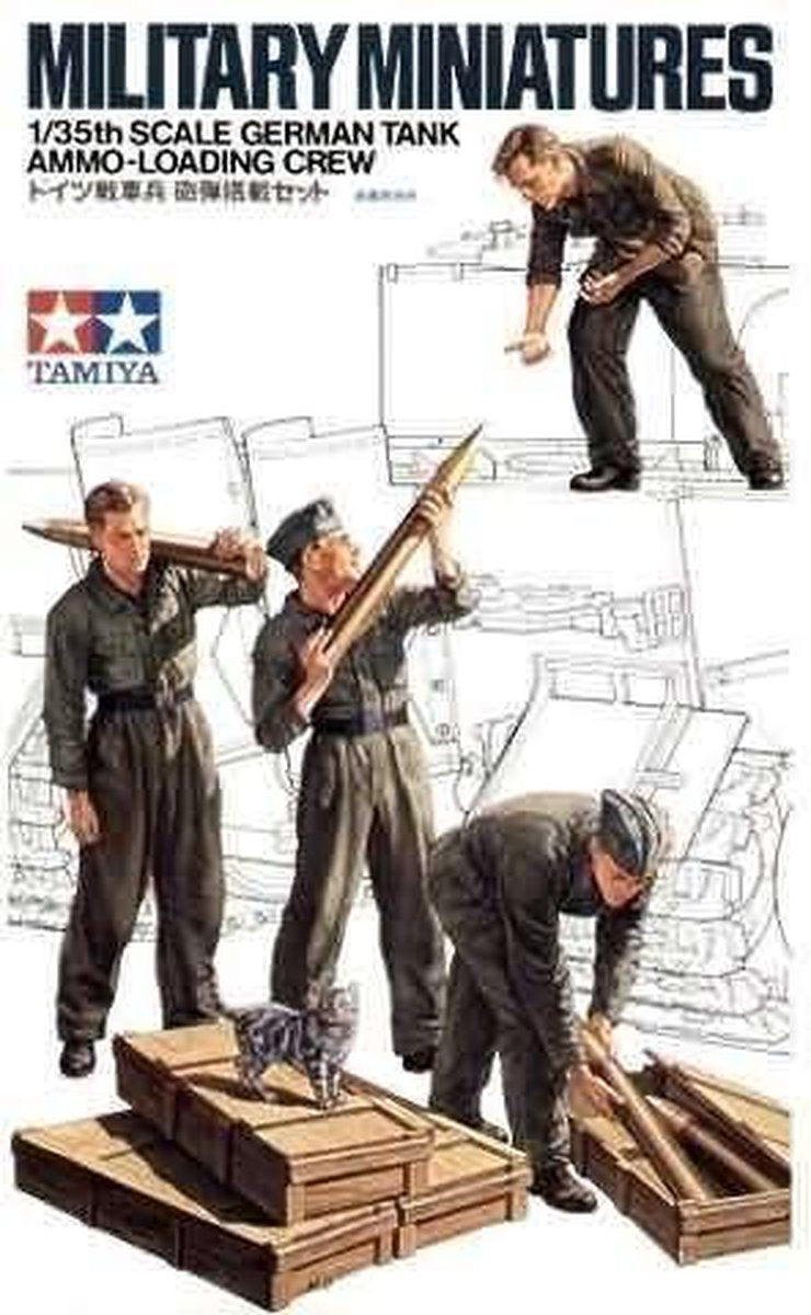 Maquette Tamiya véhicules militaires - 35188 fig. régler la charge de munitions du réservoir. équipage avec 4 figurines en plastique - 1:35 - modélisme