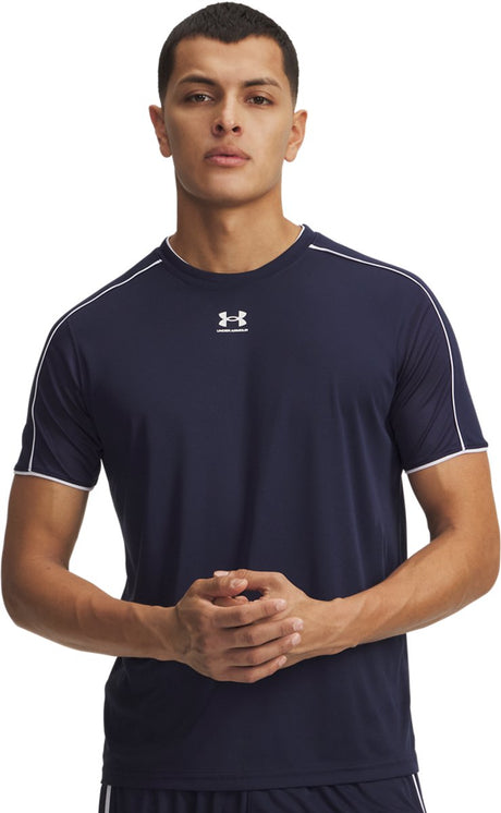 Under Armour T-shirt de sport pour homme UA M Challenger Train SS-Blu - minuit marine - blanc