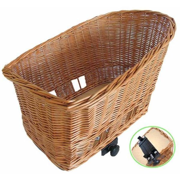 Basil Pasja - panier de vélo pour chiens - grand - 50 cm - panier arrière - Natural