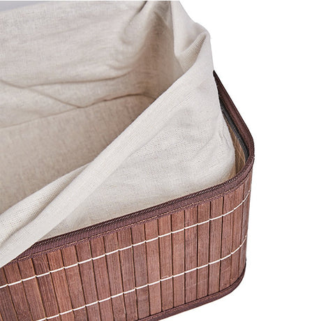 Paniers de rangement en bambou Homestyle pro 3 pièces marron blanc