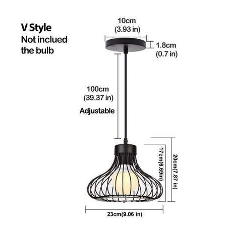 Homestyle pro mk013-b lampe suspendue industrielle 23x20 cm métal noir